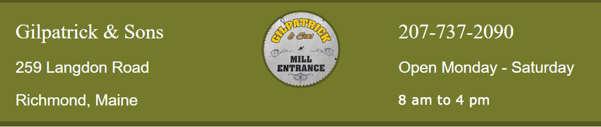 Banner image for Gilpatrick & Sons, lumber, firewood, LP gas and woodlot management in Richmond, Maine.